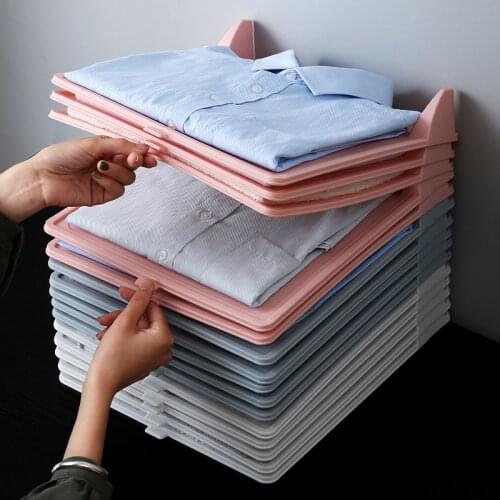 5 pcs/10pcs Lazy Folding Clothes Board Storage Artifact Creative Wardrobe Organize Clothes Pants Sweater Shirt Board Two Sizes