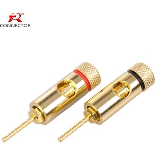 8pcs/4pair 2mm Banana Plug Terminals Gold-plated Amp Wiring Pin Plug Banana Plug Adapter Hi-fi Speaker