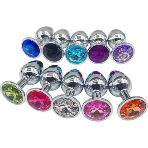 Anal Beads Crystal Jewelry Round Butt Plug Stimulator Sex Toys Dildo Stainless Steel Anal Plug For Gay Couple Adult Game