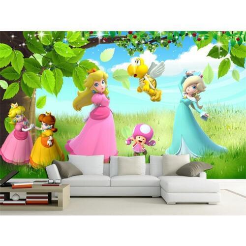 3D Mural Kids Room Sofa Bedroom Cartoon Anime Princess TV Background Wallpaper Seamless Wall Cloth Wallpaper