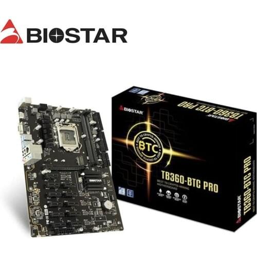 BIOSTAR New 12 PCI-E Mining Motherboard TB360-BTC PRO Support 12Video Card LGA 1151 DDR4 For BTC Miner Machine Bitcoin Mining