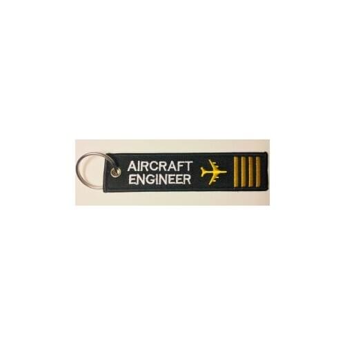 Aircraft Engineer Airplane 4 bars Fabric Embroidery Keyring Aviators Keychain