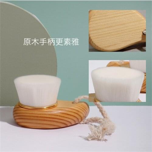 Wood Handle Facial Cleansing Brush Manual Soft Face Massager Skin Pore Clean Brush Face Care Face Brush Cleansing Beauty Tools
