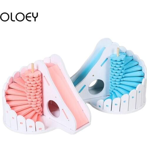 Wooden Hamster Hedgehog Castle Small Animal Cages House Staircase Climb Toys for Small Pets Chinchillas Guinea-pig Product