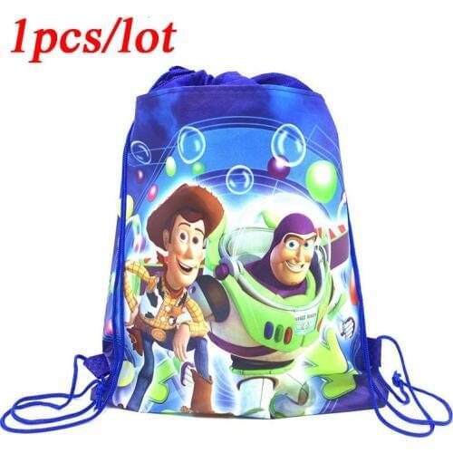 Birthday Events Party Disney Toy StoryTheme Decoration Mochila Happy Baby Shower Backpack Kids Favors Drawstring Gifts Bags 1PCS