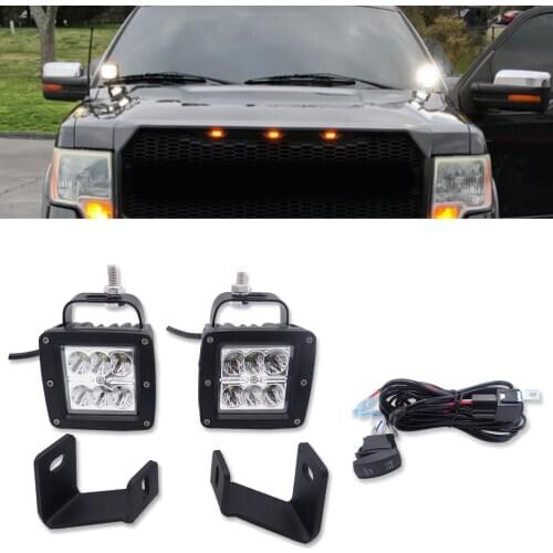 For FORD F150 RAPTOR 2017-2020 F-150 2015-2020 Lower Windshield 60W LED Light Pod Side Pillar Bracket Kits