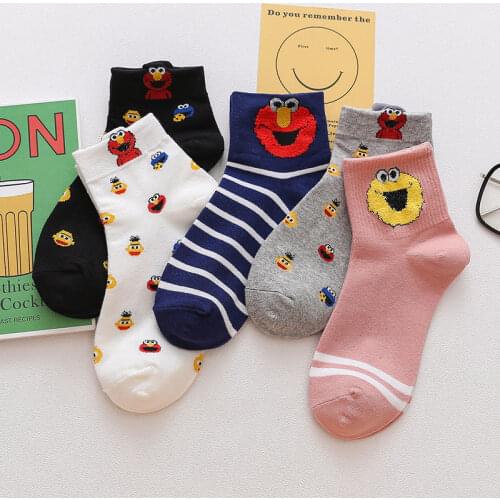 Harajuku Cotton Funny Socks Striped Cartoon Cute Socks Fashion korean style women zapatos de mujer