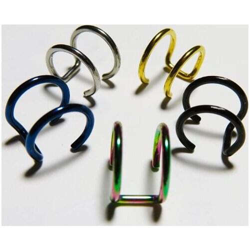 100pcs/lot Stainless Steel Non-piercing Ear Clip Punk Rock Style Anti-anaphylaxis Ear Clip Earrings Cuff Wrap Fashion Jewelry