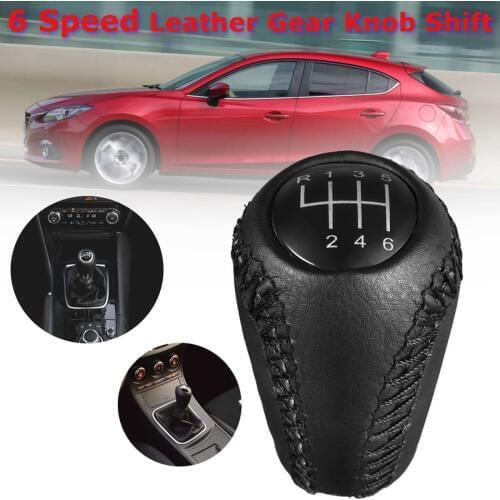 For Mazda 3 BK BL 5 CR CW 6 II GH CX-7 ER MX-5 NC III 2005 2006 2007 2008 2009 2010 2011 6 Speed Leather Gear Knob Stick Shift