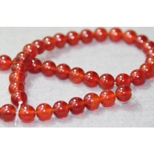 6mm Fashion New Red chalcedony Loose Round beads DIY stones 15" Jewelry making design wholesale