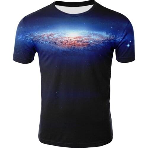 2021 3D printing summer mens T-shirt Wonderful Universe Galaxy short-sleeved printed casual top O-neck