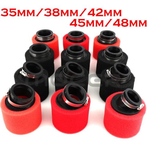 Motorcycle Sponge Air Filter Cleaner Straight and Bent Neck 35/38/42/45/48mm for ATV Dirt Pit Bike Carburetor 110 cc 125