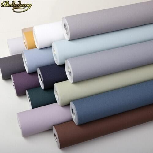 Beibehang Nordic wall paper gray plain solid color blue pink living room wallpaper modern clothing store wall papers home decor