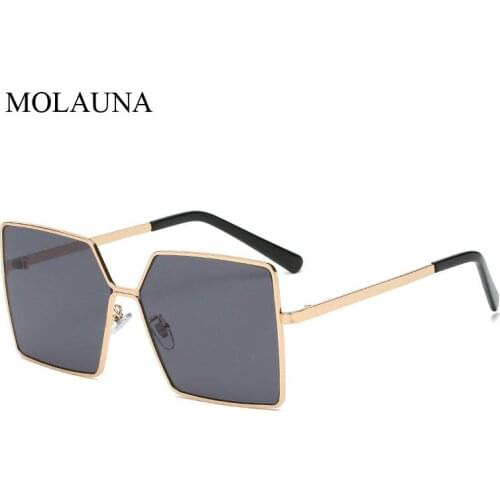 2021 New Fashion Oversize Sunglasses For Women Vintage Alloy Frame Square Sun Glasses Female Eleganet Shades Retro Oculos de sol