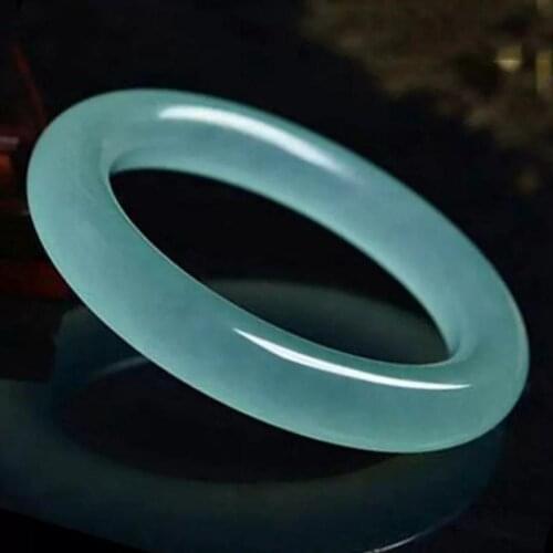 Genuine Natural Blue Jade Bangle Bracelet Charm Jewellery Fashion Accessories Hand-carved Lucky Amulet Gifts For Women Her Men