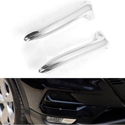 Fog Light Lamp Grille Cover Eyebrow Trim For Nissan Qashqai J11 2018 2019 2020 Chrome Decoration Frame