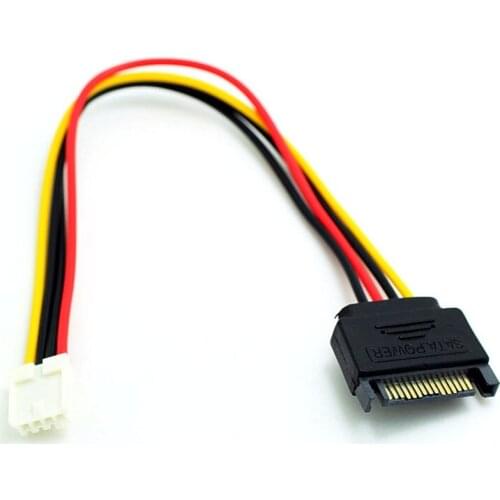 SATA 15Pin male to 4Pin Female FDD Floppy Adapter Hard Drive Power Cables Cord