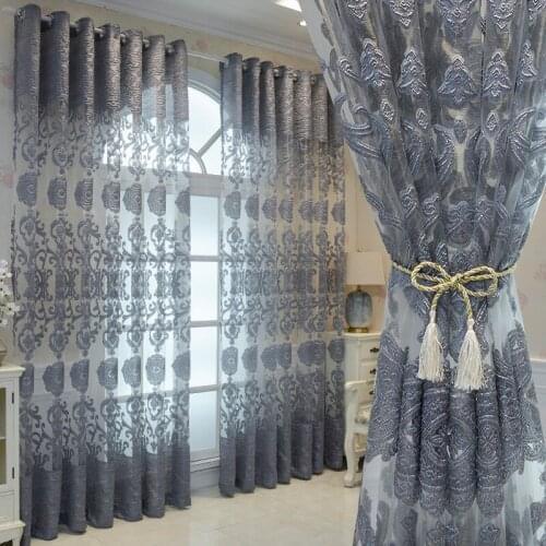 European-style Curtains Hollow Pattern Luxury Custom Atmospheric Finished Product Curtains for Living Dining Room Bedroom