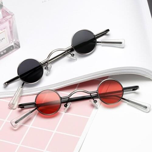2021 Women Vintage Small Round Frame Punk Style Sunglasses Men Street Photo Nose Hanging Tinted Myopia Lenses Sun Glasses Oculos