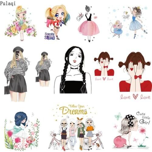 Fashion Girl Patch Iron On Patches Iron On Transfer Sexy Girl Patches Thermal Sticker On Clothes Ballet girl Applique Clothes