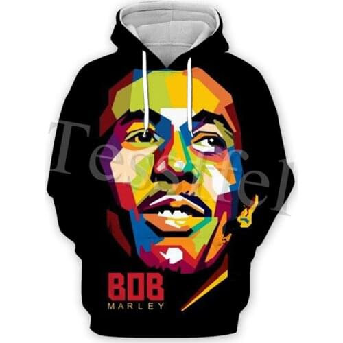 Tessffel Bob Marley New Fashion Reggae Singer 3D Printing Mens Sweatshirt Harajuku Hooded Zip Hoodie Unisex Pullover Style-4