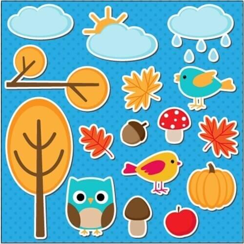 Pumpkin Animal Tree Metal Cutting Dies Stamps For DIY Scrapbooking Paper Card Pine Nuts Fruits Embossing Stencils New 2018