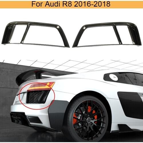 Carbon Fiber Rear Bumper Air Vents Trims Covers for Audi R8 2016 2017 2018 Rear Bumper Air Vents Covers Trims