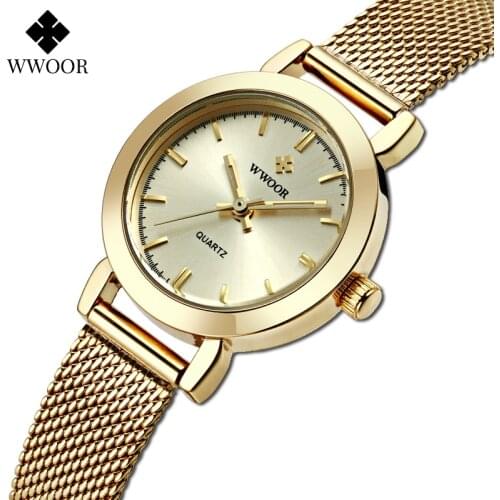 WWOOR Ladies Watches 2020 Luxury Brand Stainless Steel Mesh Band Dress Watch Women Fashion Small Wrist Watch Women relojes mujer