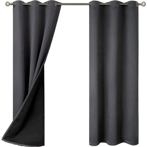 Blackout Curtains for Bedrooms, Blackout Cloth Thermal Curtains to Reduce Noise and Reduce Blinds (42 x 63 Inches, Dark Gray, 2
