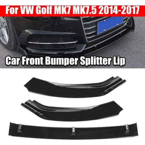 3PCS Car Front Bumper Splitter Lip Spoiler Diffuser Guard Cover Body Kit For VW Golf MK7 MK7.5 2014 -2017 Front Lip