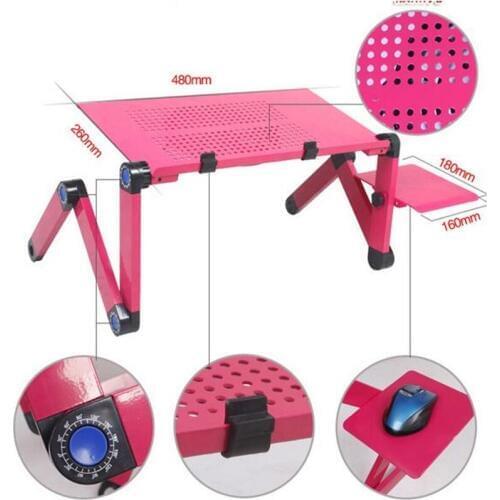 48*26cm Folding Laptop desk Bed portable tablet PC desk with USB fan and mouse board