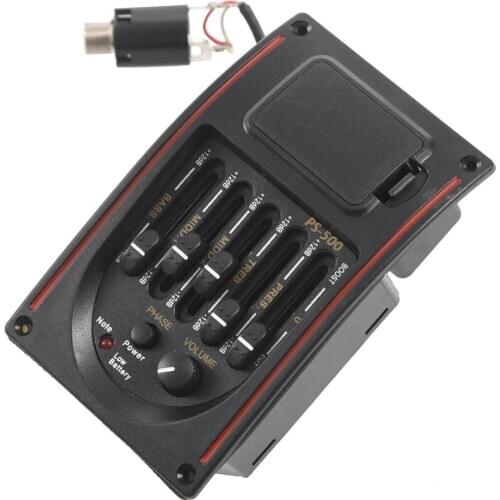 5-Band Tone Controls EQ Equalizer Tuner PS-500 5-Band Acoustic Guitar EQ Preamp Equalizer Pickup Acoustic Guitar
