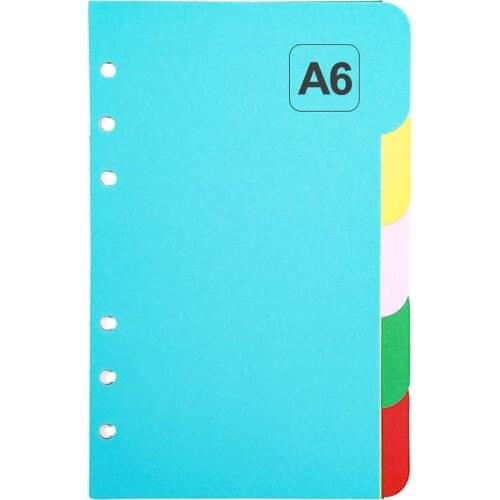 5pcs/set A5 A6 Page 6 Holes Inside Pages Dividers Planner Papers Spiral Notebook Filler Paper Binder Loose Leaf Separator