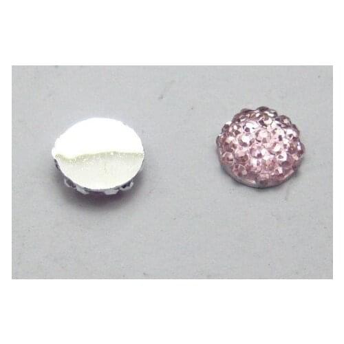 500 Pink Acrylic Round Flatback Dotted Rhinestone Beads 8mm