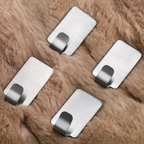 6PCS Adhesive Kitchen Wall Door Stick Stainless Steel Hook Hanger Key Holder Wall Organizador Scissors Cooking Tool Key Hanger