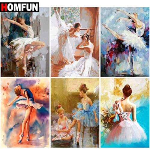 HOMFUN Full Square/Round Drill 5D DIY Diamond Painting "Ballet girl portrait" Embroidery Cross Stitch 5D Home Decor Gift