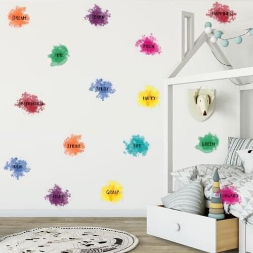 English Words Wall Stickers Campus Kids Childrens Room Inspirational Self-adhesive Removable Small Size Wall Decals