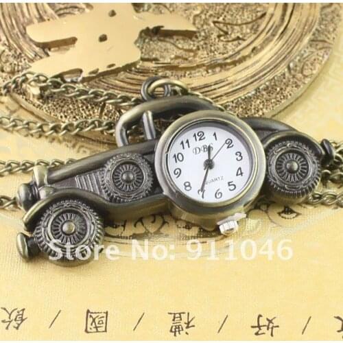 Free shipping bubble car necklace watch,Womens mens necklace watch 100pcs/lot wholesale,Gift Watch Fast Delivery