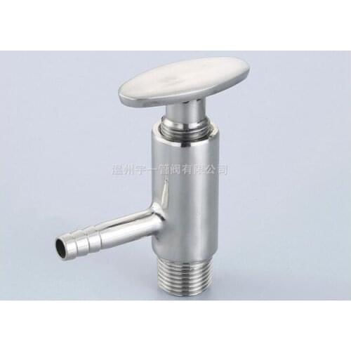 Free shipping Sanitary Stainless Steel Sample Valve - 1/2'' Male x 10mm OD Hose Barb