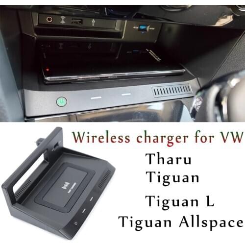 10W QI wireless charger for Tiguan MK2 Allspace Tharu phone fast charging adaptor charger infared sensor holder 2019