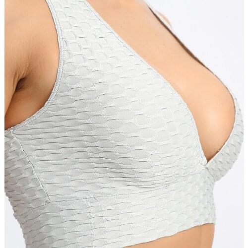 INFILAR Backless Yoga Bra Sleeveless Invisible Bra Women Sports Shirts Fitness Crop Tops Athletic Training Push Up Bras Gym