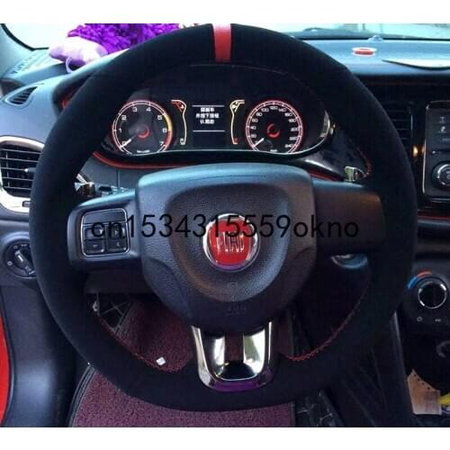 For FIAT Viaggio Dodge JCUV Custom Hand Sewn Steering Wheel Cover Car Accessories