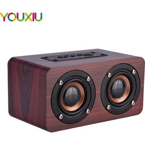 Wooden Wireless Bluetooth Speaker Stereo Loudspeaker Portable HiFi Shock Bass Altavoz TF caixa de som Soundbar for iPhone