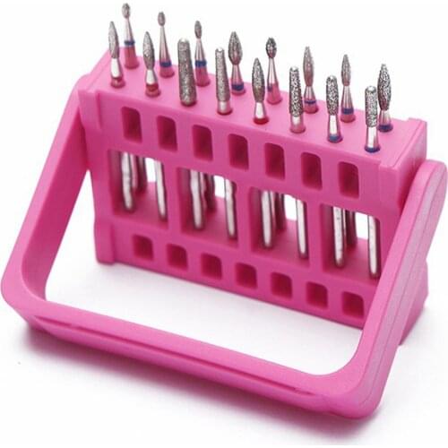 16 Holes Nail Drill Bits Holder Empty Storage Box Sanding Head Display Stand Storage Rack Acrylic Manicure Cuticle Accessories