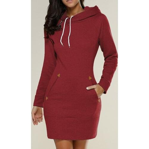 Long Autumn and Summer Thin Hoodie Plain Hooded Elegant Sweatshirt Big Size Cord Tunic Hoodies Dress Women Casual