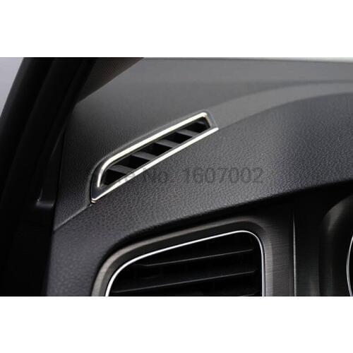 For Volkswagen Golf 7 MK7 2014 2015 Matte ABS Chrome Car A/C Air Condtioning Vents Outlet Bezel Trim Cover Decorative Sticker