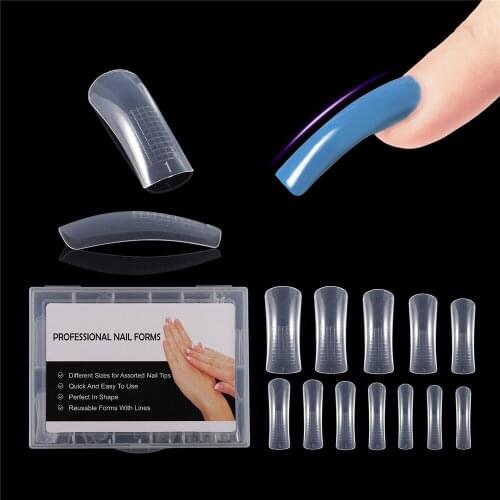Dual Nail Forms 120pcs French False Tips Builder Poly UV Nail Gel System Acrylic Nail Art Decorations Long Full Cover Easy Tools