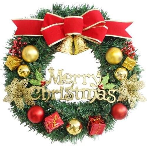 30/40/50/60cm Christmas Wreath PVC Window Door Hanging Home Birthday Party Halloween Christmas Decoration Artificial Wreath
