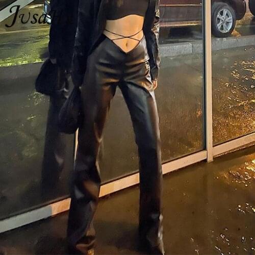 Женские кожаные брюки JUSAHY China At AliExpress