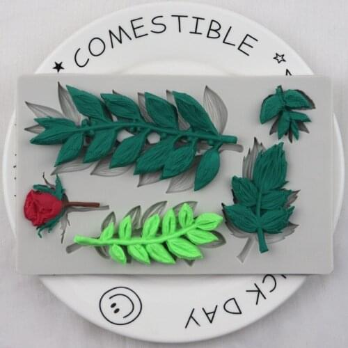 Leaf Rose Turn Sugar Silicone Mold Cake Decoration Hand-dropped Glue Mould XGY-306
